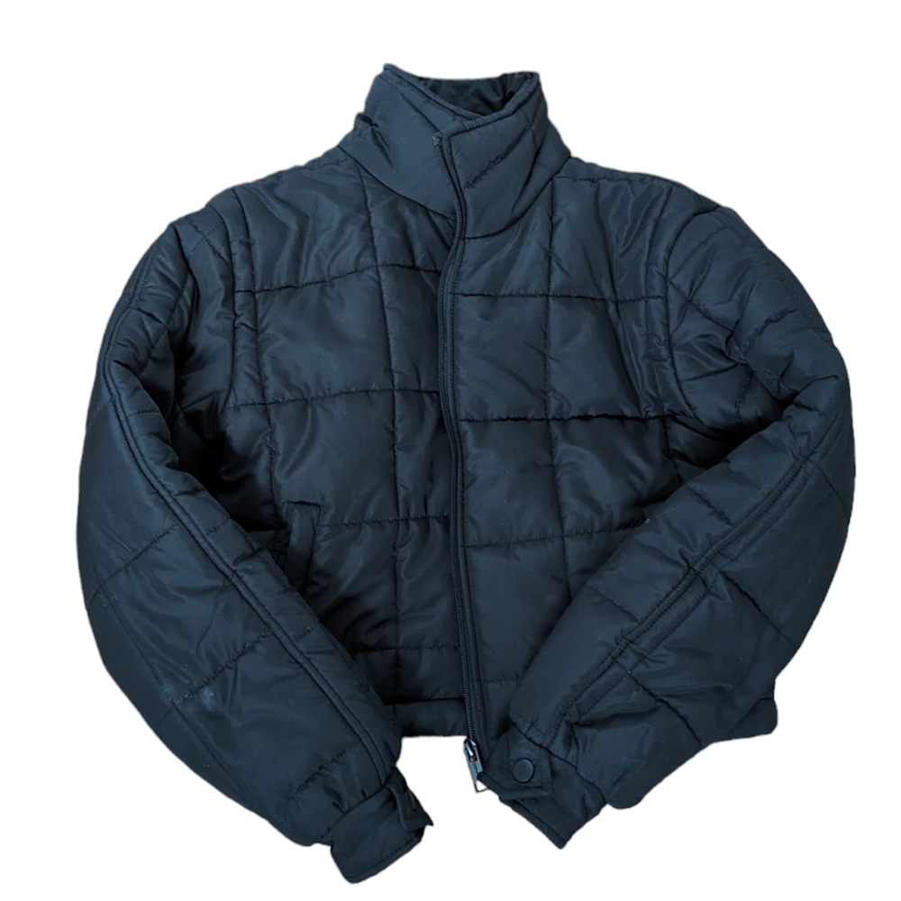 XS puffer black cropped jacket